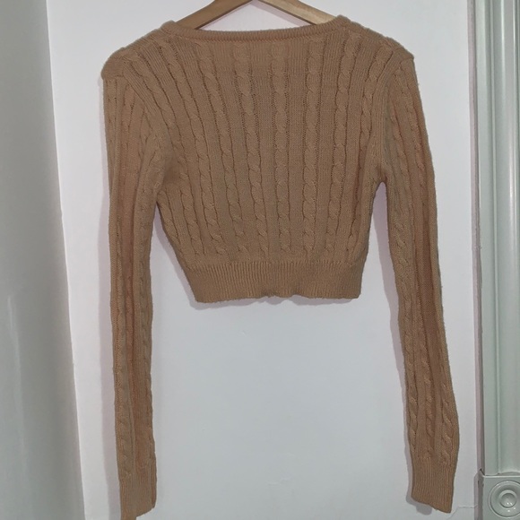 Cable Knit Button Up Crop Cardigan - Picture 7 of 7